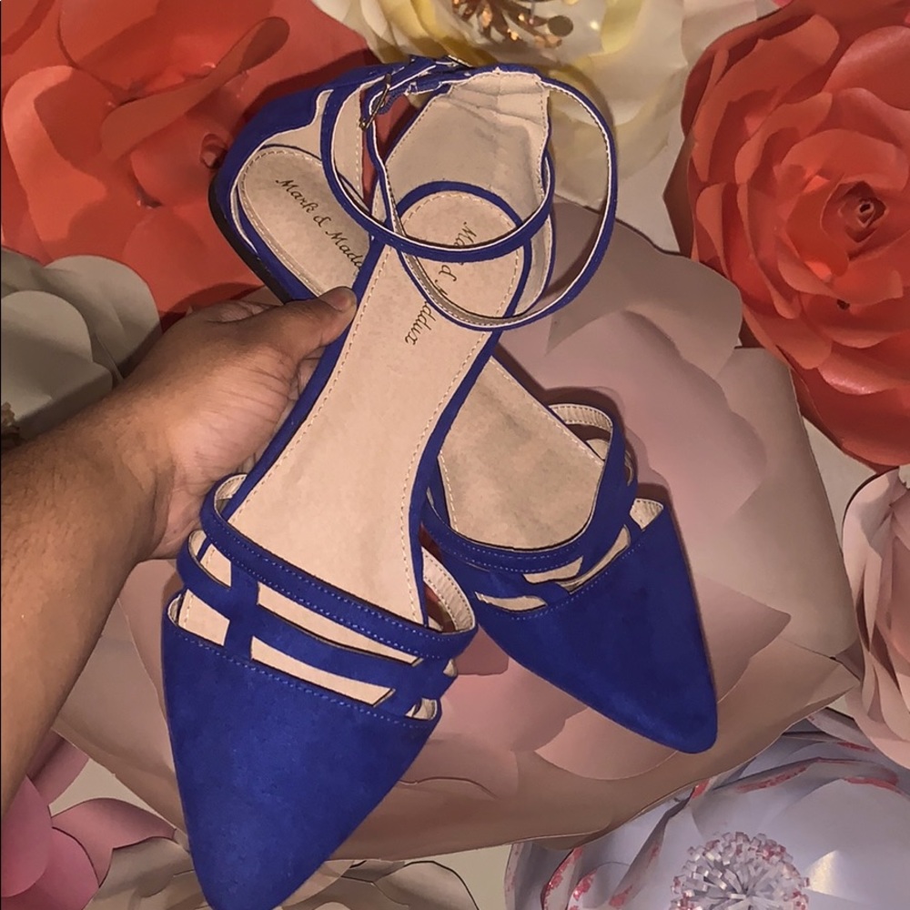 Royal Blue Faux-Suede Flats